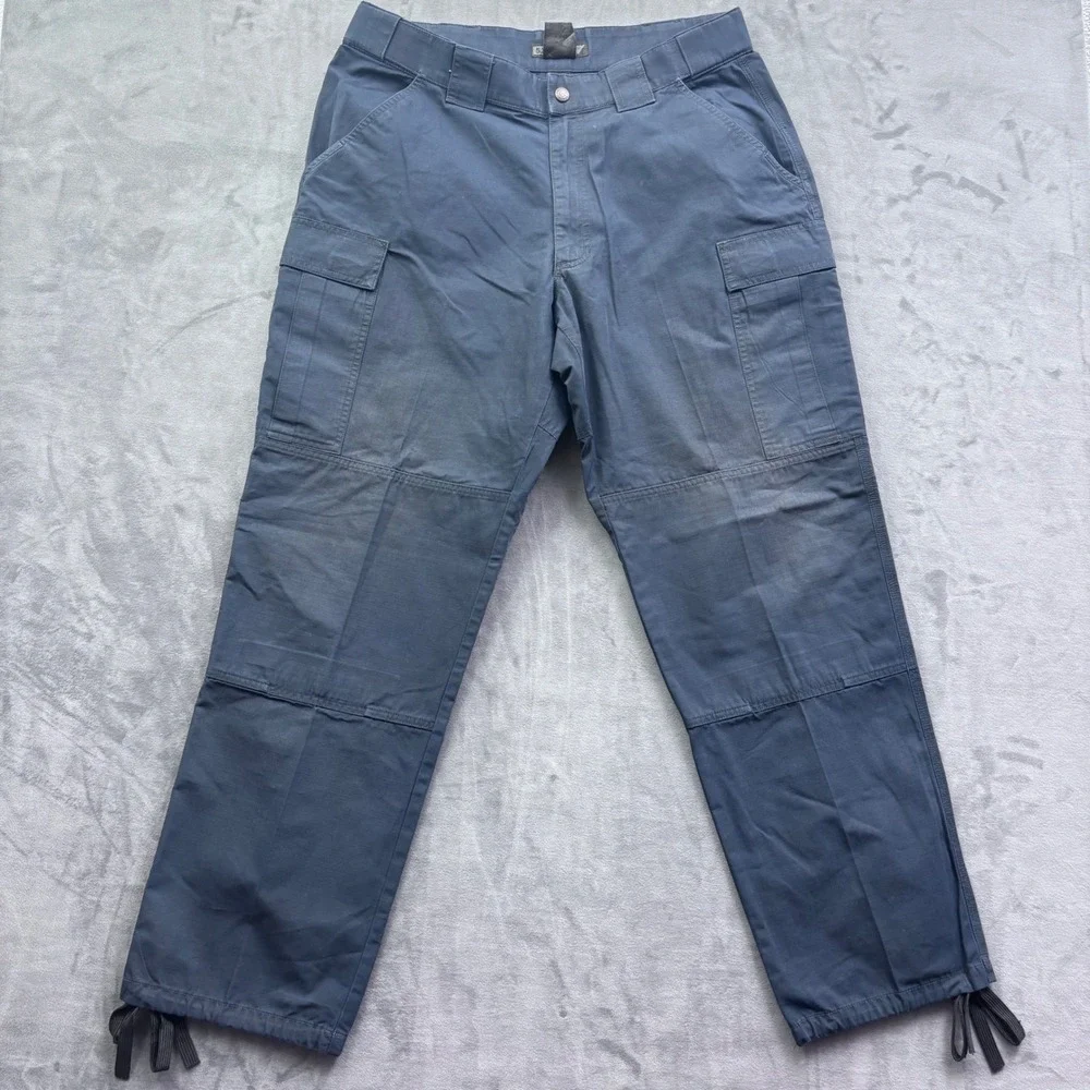 5.11 Tactical Series Mens Cargo Pants Navy Blue Ripstop Work Trousers 36x31
